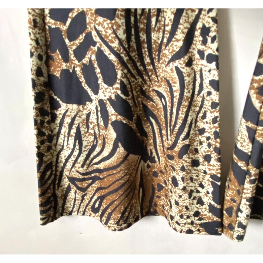 Novella Royal Janis Bell L1eopard Print Flared Women's Pants, Size S - Picture 4 of 6